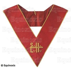 Sautoir martiniste moiré – Supérieur Inconnu Libre Initiateur (SILI) – Rouge – Brodé main