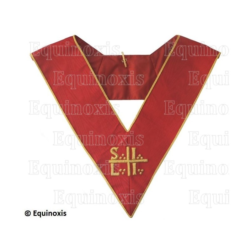 Sautoir martiniste moiré – Supérieur Inconnu Libre Initiateur (SILI) – Rouge – Brodé main