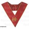 Sautoir martiniste moiré – Supérieur Inconnu Libre Initiateur (SILI) – Rouge – Brodé main