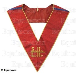 Sautoir martiniste moiré – Supérieur Inconnu Libre Initiateur (SILI) – Rouge – Filiation russe – Brodé main