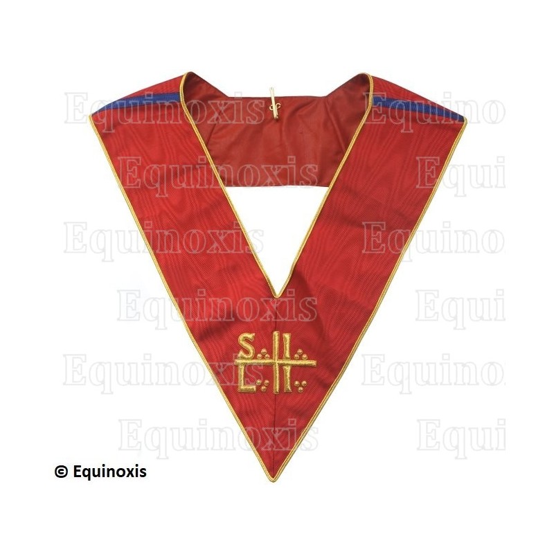 Sautoir martiniste moiré – Supérieur Inconnu Libre Initiateur (SILI) – Rouge – Filiation russe – Brodé main