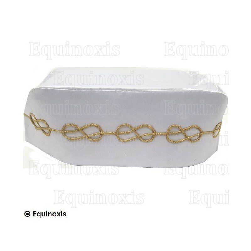 Chapeau maçonnique – Rite Opératif de Salomon – Blanc – Taille 62