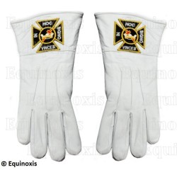 Gants maçonniques cuir blanc – Ordre de la Croix Rouge de Constantin – Taille XL