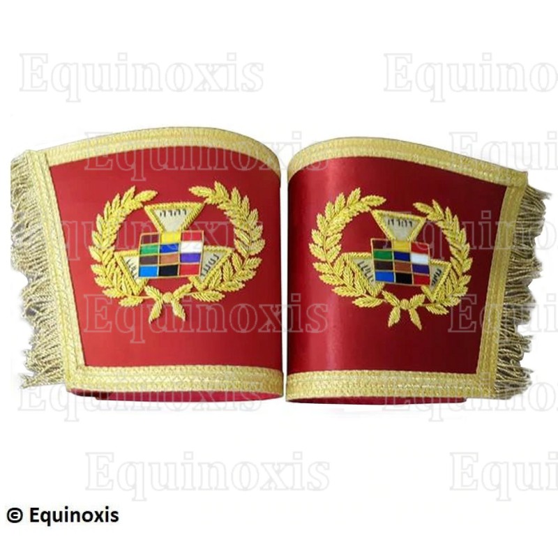Gantelets maçonniques – Arche Royale Américaine (ARA) – Passé Haut Prêtre – Brodés main