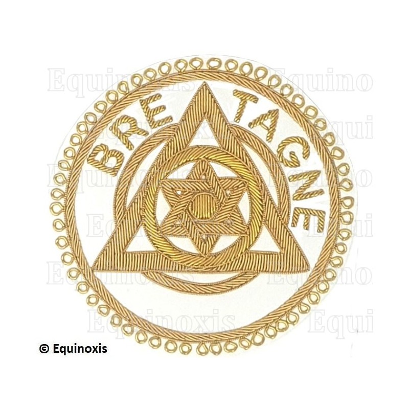 Badge / Macaron – Arche Royale Domatique – Officier Provincial – Grand Surintendant – Bretagne – Brodé machine