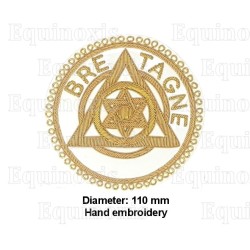 Badge / Macaron – Arche Royale Domatique – Officier Provincial – Grand Surintendant – Bretagne – Brodé machine