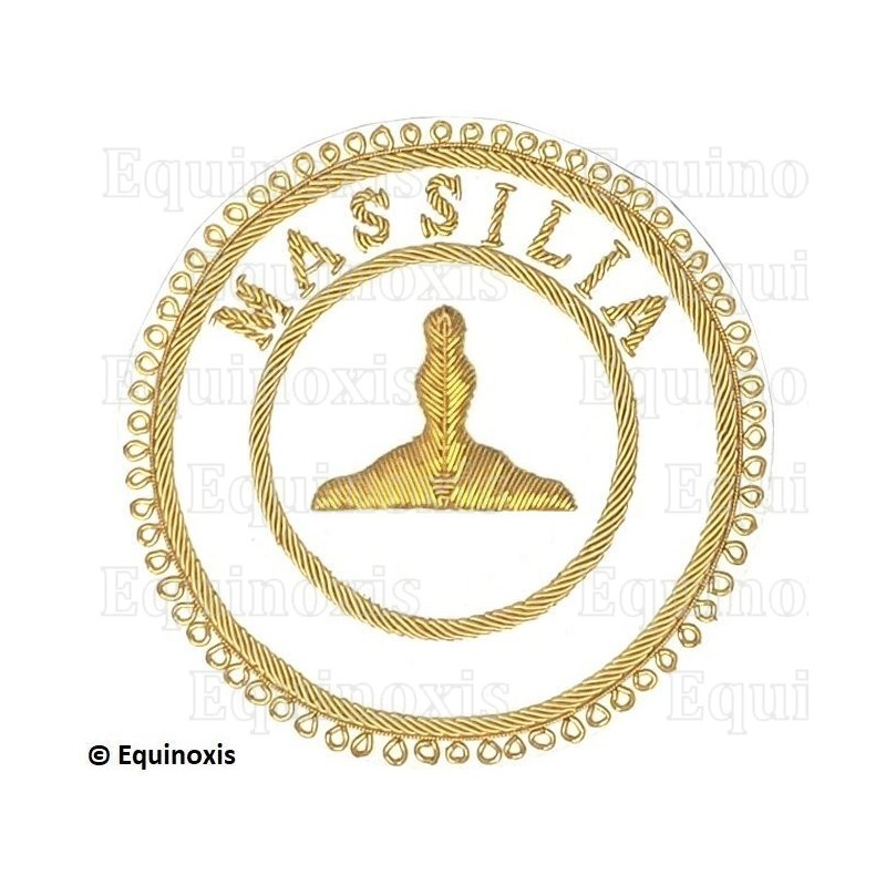 Badge / Macaron GLNF – Grande tenue provinciale – Premier Grand Surveillant – Massilia – Brodé main