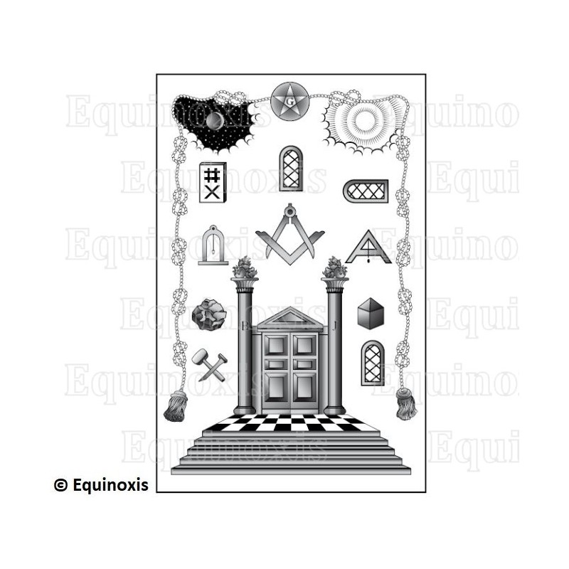Tapis de Loge maçonnique – REAA – Compagnon – GODF – 100 cm x 50 cm