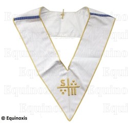 Sautoir martiniste moiré – Supérieur Inconnu Initiateur (SII) – Blanc – Filiation russe  – Brodé main
