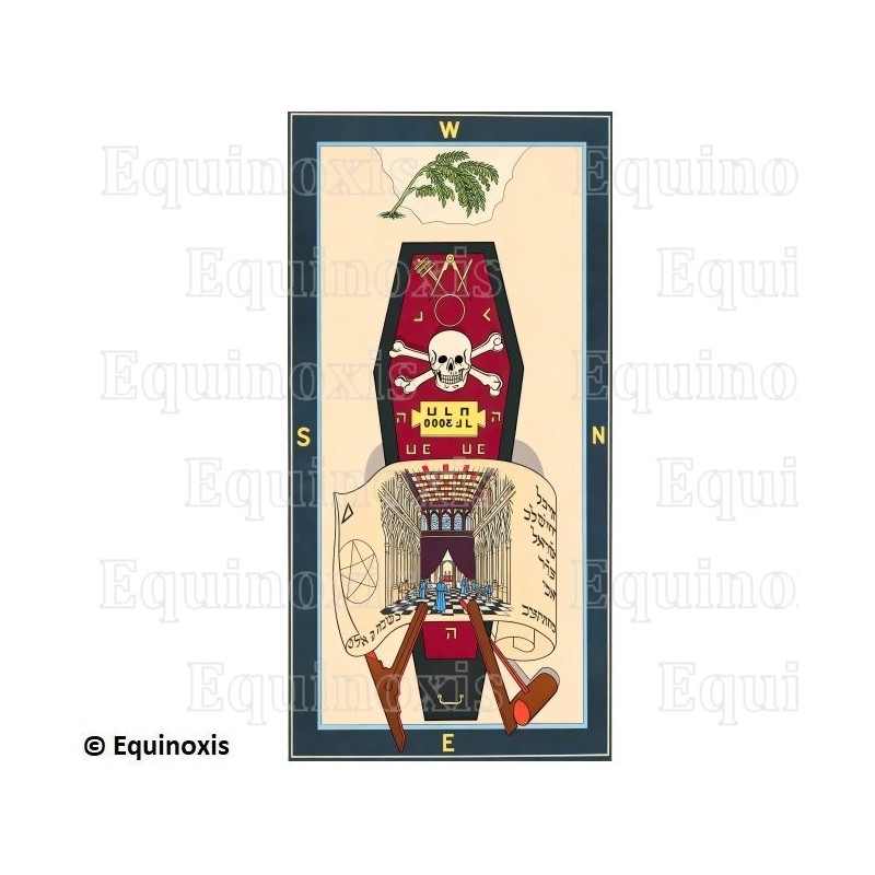 Tapis de Loge maçonnique – Rite Emulation – 2ème degré – 160 cm x 80 cm