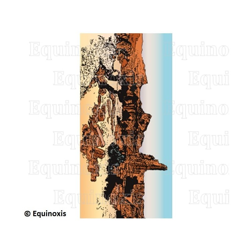 Tapis de Loge maçonnique – Rite Français – 1er Ordre – Le Fugitif colorisé – 100 cm x 50 cm