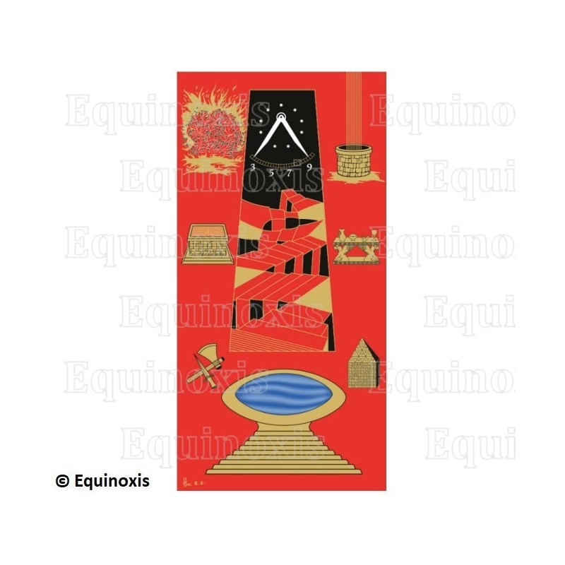Tapis de Loge maçonnique – Rite Français – 2ème Ordre – Grand Chapitre Général – 100 cm x 50 cm