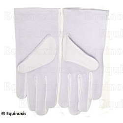 Gants maçonniques blancs pur coton avec picots – Taille S