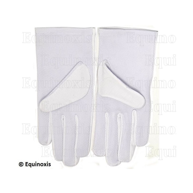 Gants maçonniques blancs pur coton avec picots – Taille S