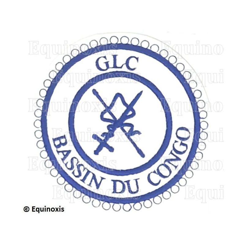 Badge / Macaron GLC – Petite tenue provinciale – Protocole – Bassin du Congo – Brodé machine