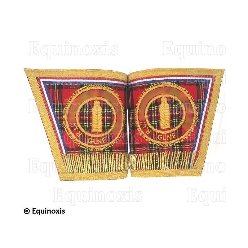 Gantelets Rite Standard d'Ecosse (RSE) – Deuxième Surveillant – Brodés machine