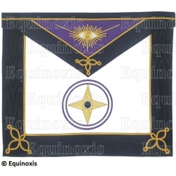 Tablier maçonnique en cuir – Memphis-Misraïm – 95ème degré – Patriarche Grand Conservateur – Brodé machine