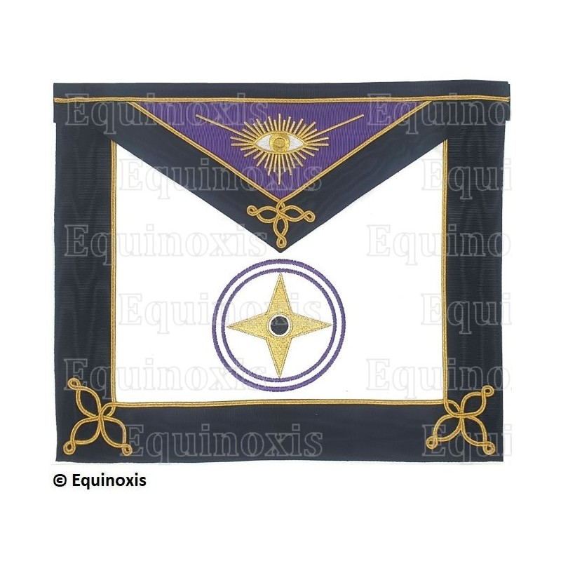 Tablier maçonnique en cuir – Memphis-Misraïm – 95ème degré – Patriarche Grand Conservateur – Brodé machine