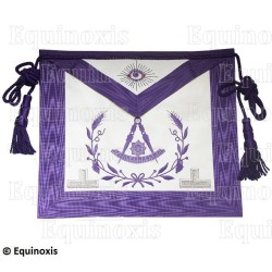 Tablier maçonnique en cuir – Rite York – Passé Vénérable Maître – Sextant + taus