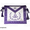 Tablier maçonnique en cuir – Rite York – Passé Vénérable Maître – Sextant + taus