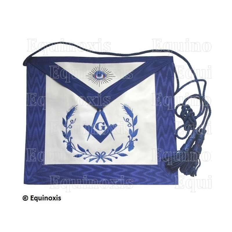 Tablier maçonnique en simili cuir – Rite York – Maître – Equerre et Compas + G