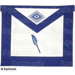 Tablier maçonnique en cuir – Rite York – Assistant Secrétaire – Brodé machine