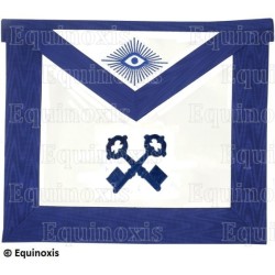 Tablier maçonnique en cuir – Rite York – Trésorier – Brodé machine