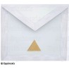 Tablier maçonnique en faux cuir – REAA – 24ème degré – Blanc – Brodé machine