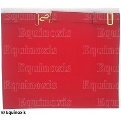 Tablier maçonnique en faux cuir – REAA – 24ème degré – Blanc – Brodé machine