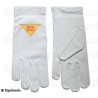 Gants maçonniques coton brodés – REAA – 33ème degré – Triangle vers le bas – Taille XL
