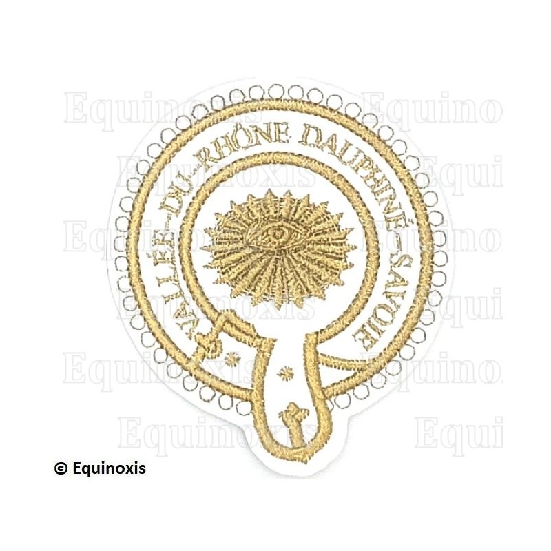 Badge / Macaron – La Marque – Officier Provincial – Surintendant – Vallée-du-Rhône Dauphiné-Savoie – Brodé machine