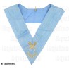Sautoir maçonnique moiré – Rite Français Traditionnel – Secrétaire – Dos bleu – Brodé machine