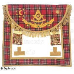 Tablier maçonnique en cuir – Rite Standard d'Ecosse – Vénérable Maître – Brodé main