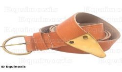 Ceinture maçonnique en cuir beige – Knights Templar (KT)