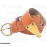Ceinture maçonnique en cuir beige – Knights Templar (KT)