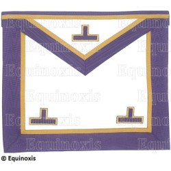 Tablier maçonnique en faux cuir – Memphis-Misraïm – Vénérable Maître – 3 taus – Violet