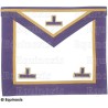 Tablier maçonnique en faux cuir – Memphis-Misraïm – Vénérable Maître – 3 taus – Violet