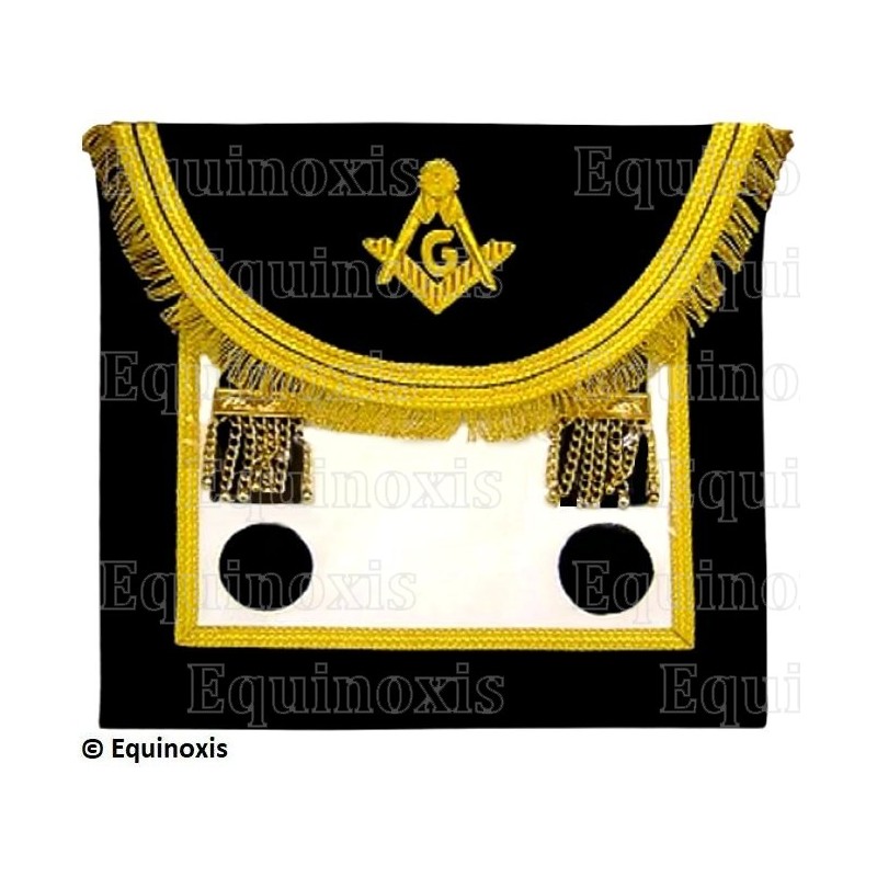 Tablier maçonnique en cuir – Rite Moderne d'Ecosse – Maître – Brodé main