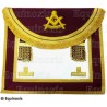 Tablier maçonnique en cuir – Rite Moderne d'Ecosse – Vénérable Maître – Brodé main