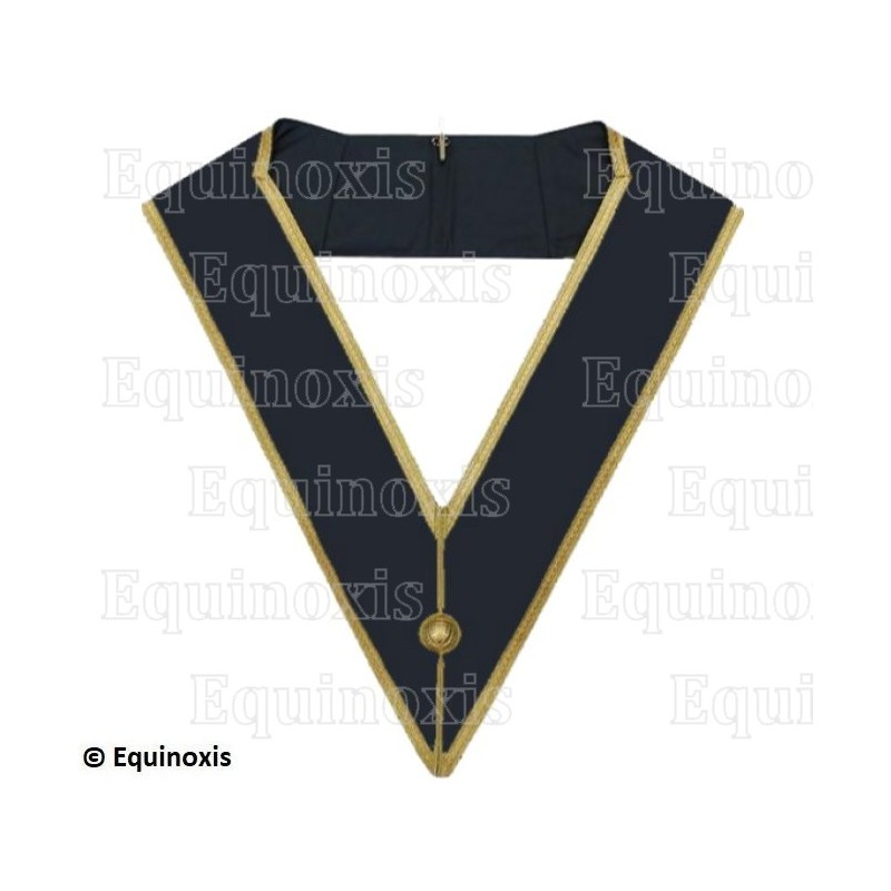 Sautoir maçonnique moiré – Rite Moderne d'Ecosse – Officier de Loge – Galon et bossoir dorés