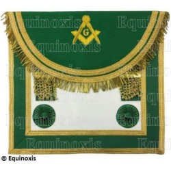 Tablier maçonnique en cuir – Rite Moderne d'Ecosse – Officier de Grande Loge – Brodé main