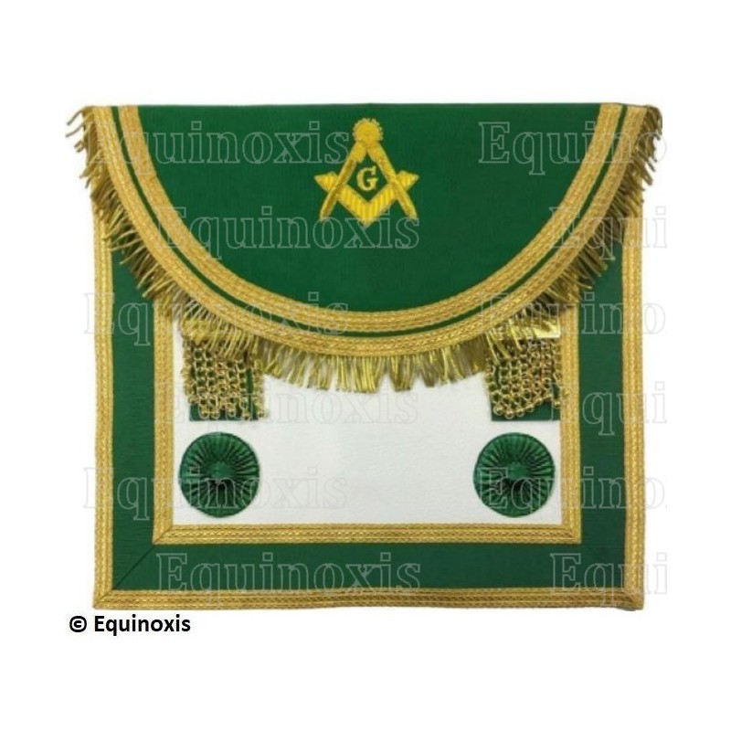 Tablier maçonnique en cuir – Rite Moderne d'Ecosse – Officier de Grande Loge – Brodé main
