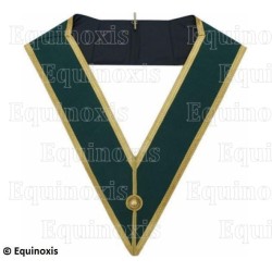 Sautoir maçonnique moiré – Rite Moderne d'Ecosse – Officier de Grande Loge – Galon et bossoir dorés