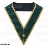 Sautoir maçonnique moiré – Rite Moderne d'Ecosse – Officier de Grande Loge – Galon et bossoir dorés
