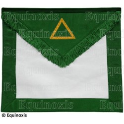 Tablier maçonnique en cuir – Rite Moderne d'Ecosse – Maître Ecossais – Brodé main