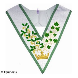 Sautoir maçonnique moiré – Rite Moderne d'Ecosse – Officier de Clan – Ceann Cinnidh – Brodé machine