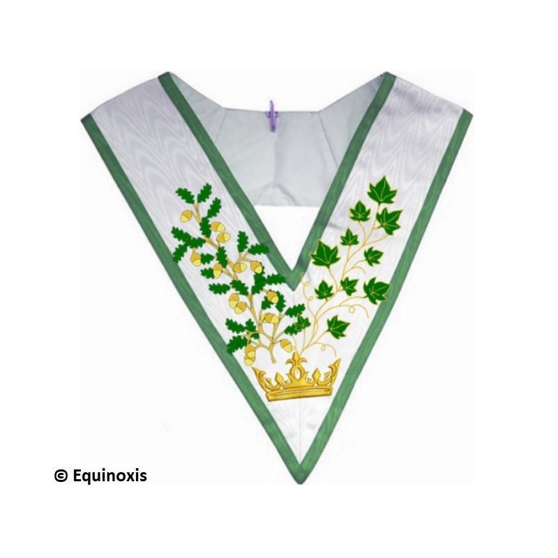 Sautoir maçonnique moiré – Rite Moderne d'Ecosse – Officier de Clan – Ceann Cinnidh – Brodé machine
