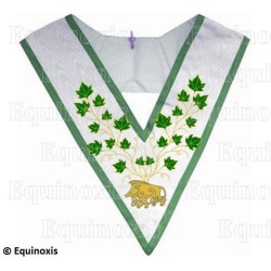 Sautoir maçonnique moiré – Rite Moderne d'Ecosse – Officier de Clan – Archidruide – Brodé machine