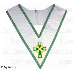 Sautoir maçonnique moiré – Rite Moderne d'Ecosse – Officier de Clan – Tirshatha – Brodé machine