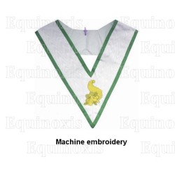 Sautoir maçonnique moiré – Rite Moderne d'Ecosse – Officier de Clan – Maître des Banquets – Brodé machine